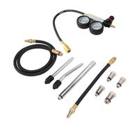 Generic Testeur de Fuite de Cylindre, Outil de Détection à Double Jauge pour le Contrôle de la Pression de Compression du Moteur à, Kit Complet pour une Utilisation Universelle