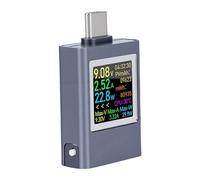 Generic Testeur Multifonction USB C, Affichage Couleur Haute Définition, Compteur de Tension, Courant, pour Chargeur D'appareils électroniques, Matériau en Alliage D'aluminium