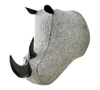 Generic Tête D'Animal Murale Décoration 3D Sculpture Suspendue Trophée En Peluche En Feutre Doux Appropriée pour La Chambre D'Enfant La Salle de Jeux et Les, Rhino 23x27cm