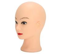 Generic Tête de Mannequin Chauve en PVC, Affichage de Formation à la Pratique du Maquillage, Chapeau de Perruque, 19.3 Pouces, pour établissement de Formation en Maquillage (avec du maquillage)