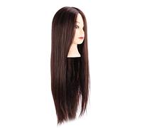 Generic Tête de Mannequin de Coiffure élégante Marron foncé, Tête de Pratique de Coiffure pour Enseignants D'école de beauté, étudiants ou Toute Personne Engagée dans la Coupe de Cheveux, la