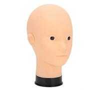 Generic Tête de Mannequin de Formation au Maquillage avec Base Noire, Design Exquis en PVC pour Présentation de Perruque et de Chapeau, 1 Pièce (Aucun style de maquillage)