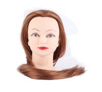 Generic Tête de Mannequin Tête de Formation de Coiffeur Cheveux épais Brun doré pour la Pratique du Maquillage et de la Coiffure, pour les Professeurs de beauté et les étudiants en Cosmétologie