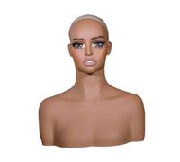 Generic Tête mannequin réaliste pour femme, présentoir multifonctionnel pour perruques, chapeaux, foulards et boucles d'oreilles. Épaulières incluses.