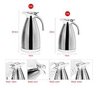 Generic Théière à café à un Bouton, Pichet Isotherme à Double Paroi Isolée Sous Vide pour Camping en Plein Air 2L (2L)