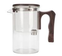 Generic Théière en Verre Résistant à la Chaleur avec Passoire, Poignée en Bois, Séparation de L'eau du thé pour L'infusion de thé en Feuilles, Versement Précis, Théière à Usage Polyvalent