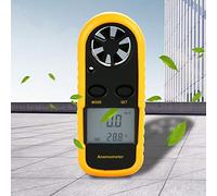 Generic Thermomètre à Vent Anémomètre Portable Multifonction avec Lecture du Vent Moyen Maximum Actuel pour la Maison et les Activités de Plein Air, Taille Compacte