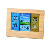 Generic Thermomètre de Station Météo Numérique Fil LCD, Intérieur et Extérieur, pour la Maison et le Bureau, Prévisions Météorologiques, Capteur Mural (Neutre - jaune)