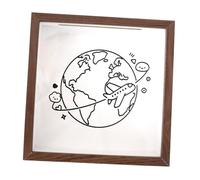 Generic Ticket Shadow Box Boîte Souvenirs Boîte Mémoire Cadre Inscription en Bois Présentation Souvenirs Stamps Médailles pour Table Mur Cadeau Famille, 15 Cm X 15 Cm X 4.5