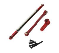 Generic Tige de Liaison Servo RC Barre de Direction Métal Accessoire de Modification Voiture Télécommandée Pièce de Rechange Solide Adapté Voiture RC 1/12, rouge