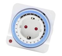 Generic Timer de Sortie Mécanique de 24 Heures, Allume Automatiquement le Commutateur de Minuterie Programmable Plug 230V 125 / Entièrement Contrôlable avec LED d'alimentation pour le