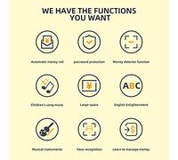 Generic Tirelire électronique pour Enfants avec Fonction D'auto-roulage, Protection par Mot de Passe, Cadeau Amusant pour Les Enfants, Tirelire de Grande capacité, Parfaite pour Enseigner Les (#1)