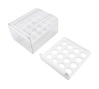 Generic Tiroir à œufs Double Couche Transparent, Boîte de Rangement de Grande capacité pour Réfrigérateur, Anti-poussière, Plateau à œufs pour Cuisine 8,7 X 9,9 X 5,5 Pouces (WHITE)