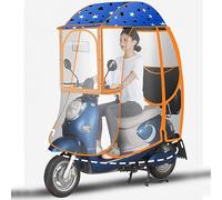 Generic Toit de pluie pour scooter de mobilité, parapluie électrique universel entièrement fermé pour moto avec bandes réfléchissantes et poches en Polyester noir/transparent