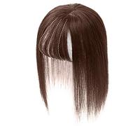 Generic Toppers de cheveux Base de soie Couronne Topper Clips de cheveux humains Toppers Pièces de cheveux supérieures pour les femmes (Couleur assortie)