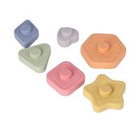 Generic Tours Empilables Souples, Différentes Formes, Jouet éducatif de Construction pour bébé, pour Développer des Compétences Pratiques, Large Utilisation pour la Dentition, 6 Pièces