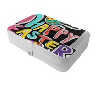 Generic Travel Grande boîte à bijoux Happy Easter Creative Font-1212 ! Étui de rangement portable parfait pour bagues, boucles d'oreilles, colliers, pour filles et femmes à la mode en déplacement - 1