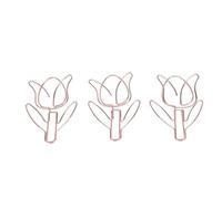 Generic Trombones Mignons en Forme de Fleur en or Rose pour Signets école de Bureau à Domicile 10 Pièces, Matériau en Acier Inoxydable