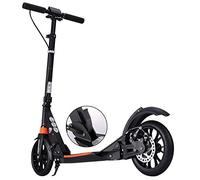 Generic Trottinette Adulte Grande Roue Double Suspension Pliable Noir Avec Frein à Main Cadre Support En Alliage D'aluminium