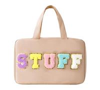 Generic Trousse de maquillage Indépendante Partition Organisateur de Maquillage de Voyage Suspendu Étui de Maquillage Portable pour Femmes Voyageurs, kaki, 280.00x190.00x100.00mm/11.02x7.48x3.94inch