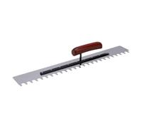 Generic Truelle Crantée Carrée Robuste en Acier Inoxydable pour une Couverture Optimale du Mortier Lors de L'installation de Carrelage 50 Cm