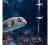 Generic Tube d'alimentation en Acrylique Durable pour Aquarium avec Plateau et Ventouses pour L'alimentation des Crevettes et des Poissons Tropicaux dans Les Aquariums, Diamètre du Plateau de 7 Cm