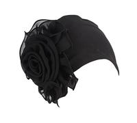 Generic Turban Chapeau d'été élastique pour femme - Motif floral - Chapeau chimio - Chapeau de tête - Bandeau turban - Bonnet, #13-Noir, taille unique