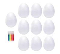 Generic Œufs En Mousse, œufs En Polystyrène, Idées de Bricolage, œufs de Pâques Blancs Décorés de Crayons de Couleur pour La Maternelle, Halloween, Projets DI, 150mm
