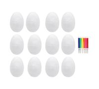 Generic Œufs En Mousse, œufs En Polystyrène, Idées de Bricolage, œufs de Pâques Blancs Décorés de Crayons de Couleur pour La Maternelle, Halloween, Projets DI, 100mm