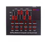 Generic V8 Plus Dual Channel 18 effets sonores Live Sound Card Support Multifonctionnel Égaliseur DSP Réduction du bruit pour téléphone portable PC, IK-002-224