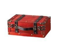 Generic Valise vintage, en bois, boîte de rangement décorative, bagage pour les fêtes de mariage, Rouge