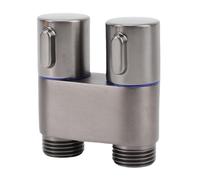 Generic Vanne D'angle en Métal 1 Entrée 2 Sorties, Double Commande pour Bidet de Toilette, Vanne de Salle de Bains G1/2 Facile à Installer pour la Maison, Matériau en Cuivre (Gris bronze)