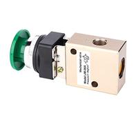 Generic Vanne Mécanique Pneumatique 2 Positions 3 Voies, Bouton Poussoir de Rappel à Ressort JM-06A, Idéal pour le Contrôle de L'air, Alliage D'aluminium de Taille Compacte, Dimension PT1/4", 1 unité
