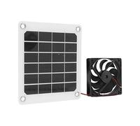 Generic Ventilateur à énergie Solaire, Accessoires à Effet de Serre 10W Kit de Ventilateur de Panneau Solaire 5V avec Panneau, 4 Tasses d'aspiration et 2 Crochets pour Réguler les Températures