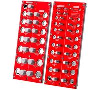 Generic Vérificateur de filetage à 38 trous pour écrous et boulons, double jauge métrique et standard, jauge à vis en alliage d'aluminium rouge pour l'identification des fixations