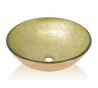 Generic Verre Trempée Basin de Lavabo en or 42 Cm Au-dessus du Comptoir, Ajout Facile à Nettoyer pour la Salle de Bain, le Bassin Pas Inclure, adapté à Tout Style Intérieur