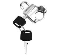 Generic Verrou de sécurité Universel pour Casque de Moto avec 2 Clés, Durable et Résistant aux Intempéries, Idéal pour Guidon de 22 Mm, Verrouillage de Casque de Moto (Galvanoplastie 1648800311)