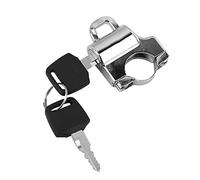 Generic Verrou de sécurité Universel pour Casque de Moto, Durable, Résistant aux Rayures, Verrou de Guidon de 22 Mm pour la sécurité du Casque des Motocyclistes, 2 Clés (Galvanoplastie)
