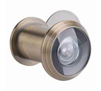 Generic Visionneuse de Porte à 220 Degrés, Optique Grand Angle Résistante à la Corrosion avec Couvercle pour la sécurité de la Maison, Cuivre/verre Optique, Argent brossé (Bronze)