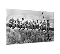 Generic WALL_ART Impression sur toile Motif ouvriers sur le poutre du déjeuner 100 x 70 cm