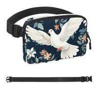Generic White Pigeon in the Green Grove-1762 Sac banane à bandoulière pour homme et femme, sac banane pour voyage, marche, course, randonnée, cyclisme, 4 x 23 x 15 cm, multicolore, 4 x 23 x 15 cm,