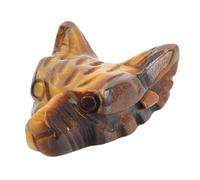 Generic Wolf -Chefanhänger, Artisanat Exquis, Bande-annonce de la Tête de Loup en Cristal Commodément pour l'anniversaire du Festival (Œil de tigre jaune)