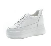 Generic7 Femmes Baskets Couleur Unie Respirant Bas Chaussures décontractées Talon compensé caché Chaussures à Plateforme à Lacets antidérapantes pour Tous Les Jours