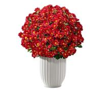 Generico 10-Bundle Fake Mums - Fall Mums Artificial Flowers | Weather Resistant Plants Home Decorations For Yard Vase Balcony Backyard Desktop Bedroom Entrance Porch