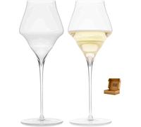 Genérico 2 verres Josephine Champagne 4 - Envoi 24h - Josephinenhütte - Fabriqués à la main - Lot de 2 verres cadeaux élégants - Crital fin résistant (Nº4)