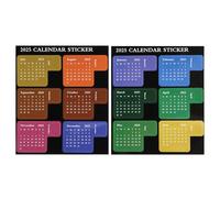 Generico 2025 Monthly Calendar Stickers | 12 Months Planner Tabs 2025 Calendar | Small Colorful Planner Stickers, 4,57 x 5,35 Inches Adhesive Divider Page Marker Notebook Sticker For Adult & Kid