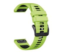 Genérico 22 26MM Silicone Watchband Strap For Fenix 7/7Pro/7X/6X/6 Pro/5X/5 Plus/Epix/Instinct WristStrap Replaceable Bracelet(Green Black,22mm)