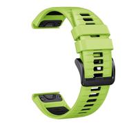 Genérico 22 26MM Silicone Watchband Strap For Fenix 7/7Pro/7X/6X/6 Pro/5X/5 Plus/Epix/Instinct WristStrap Replaceable Bracelet(Green Black,22mm)