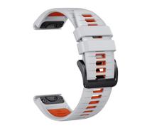 Genérico 22 26MM Silicone Watchband Strap For Fenix 7/7Pro/7X/6X/6 Pro/5X/5 Plus/Epix/Instinct WristStrap Replaceable Bracelet(Mist Grey Orange,22mm)