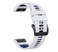 Genérico 22 26MM Silicone Watchband Strap For Fenix 7/7Pro/7X/6X/6 Pro/5X/5 Plus/Epix/Instinct WristStrap Replaceable Bracelet(White Dark Blue,26mm)